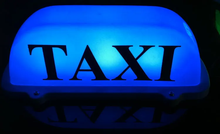 Cupola impermeabile automobilistica Blue Taxi Top Light LED Roof Taxi Sign 12V con base magnetica