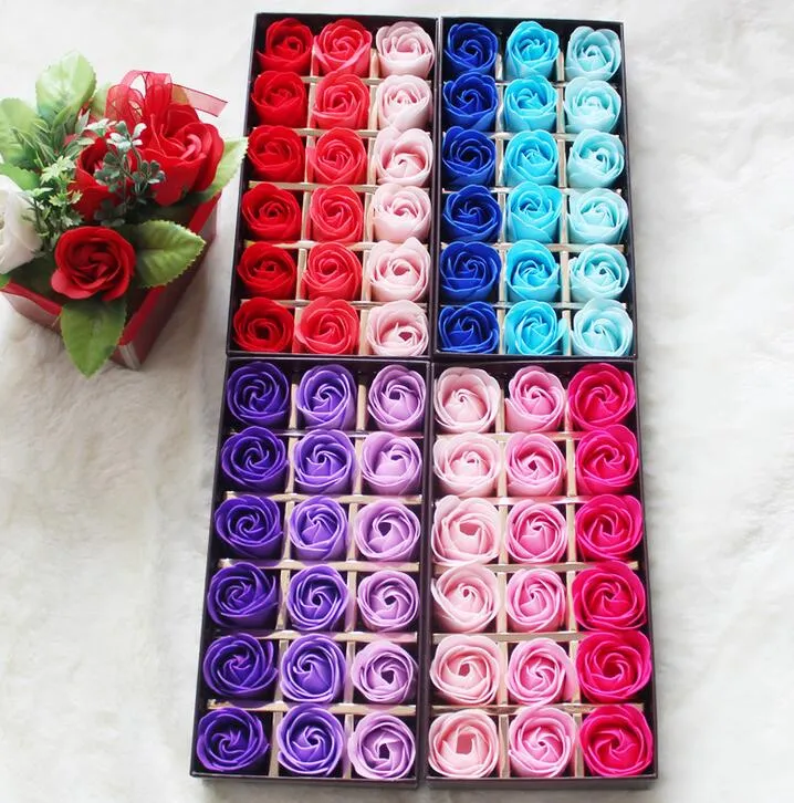 Rose Soaps Flower Packed Wedding Supplies Gifts Event Party Goods Favor Toilet soap Scented bathroom accessories SR005