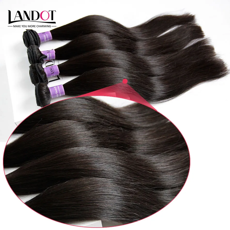 / 8-30 pouces Péruvien Vierge Cheveux Raides Grade 7A Non Transformés Péruvien Bundles de Tissage de Cheveux Humains Couleur Naturelle Remy Extensions Trames