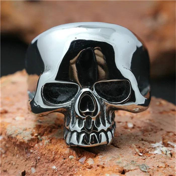 New Popular Cool Skull Ring 316L Stainless Steel Man Boy Fashion Personal Design Ghost Skull Ring302G