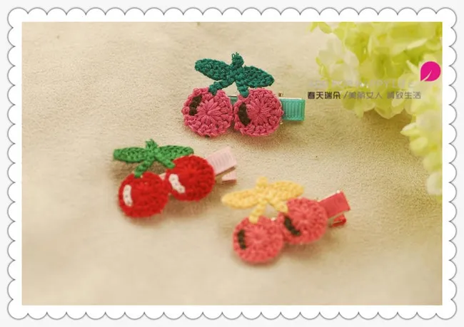 HOT 2020 spring summer little girls Hair Accessories pony children hair pin korean style cute knit cartoon kids hair clip ab1271