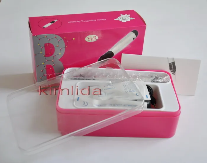 Oplaadbare aluminium dermapen micro naald therapie derma pen elektrische derma stempel naald cartridges derma roller derma stempel yyr mym