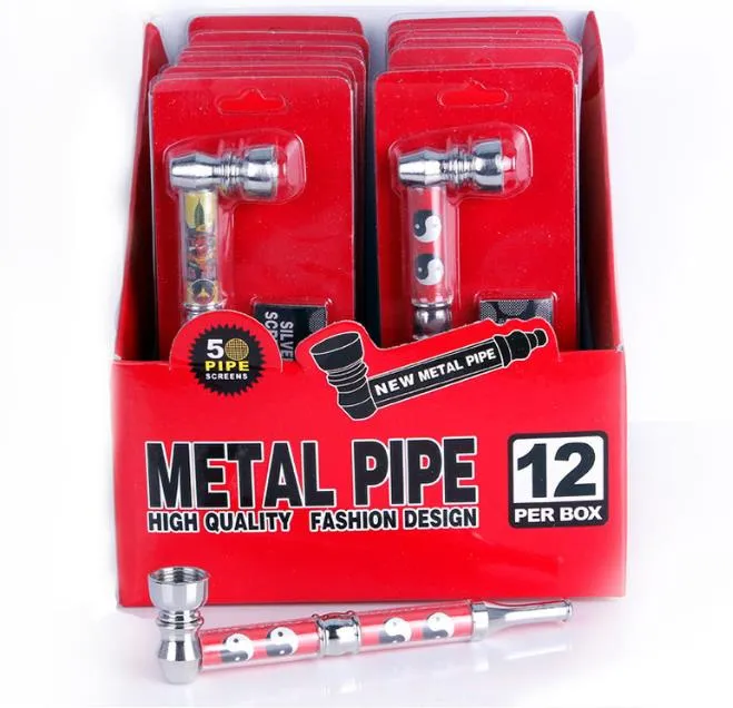 Metal Pipe with Filter Pipe Smoke Pipe Paint Mouthpiece Aluminum Smoke A Variety of Patterns # YD027