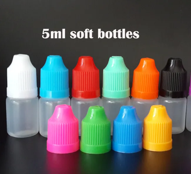 Garrafa Vazia E-líquidos Dropper Bottles 5ML 10ML 15ML 20ML 30ML 50ML Agulha com a prova de criança Caps e pontas finas para E Juice vape