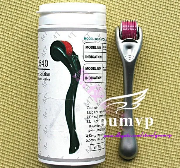 MT 540 agulhas de aço inoxidável derma roller MT rolo da pele micro agulha rolo tamanho diferente embalagem do tubo de plástico