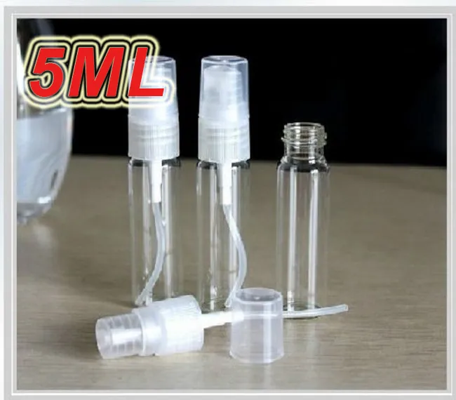 Mini 5 ml Seyahat Taşınabilir Doldurulabilir Sprey Atomizer Cam Boş Parfüm Şişesi Toptan DHL / EMS Ücretsiz Kargo