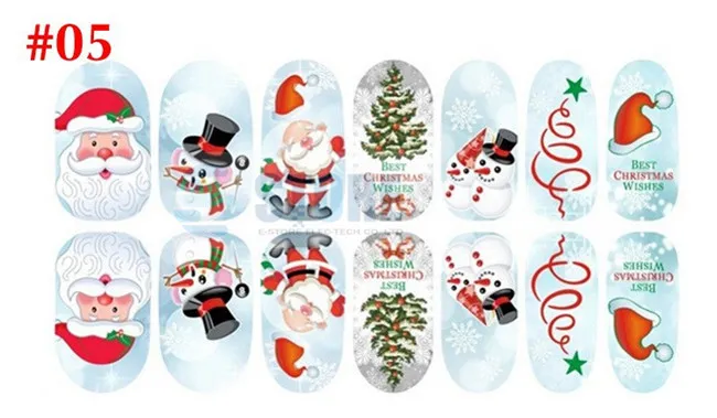 Manicure Luminous Full Sticker Christmas Series Snö Santa Claus Festival Nail Stickers Presentklistermärkear Nail Dekoration