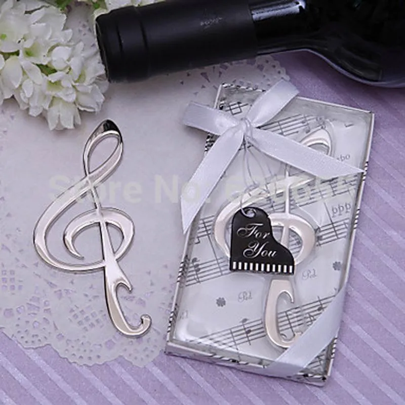 Unique Wedding Gift Favors "Symphony" Chrome Music Note Bottle Opener