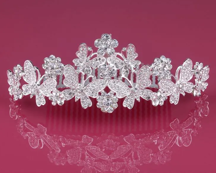 Tiara brud kronor smycken romantisk rhinestone tiara brud bröllop tillbehör fest smycken bröllop tillbehör brud kronor ht033