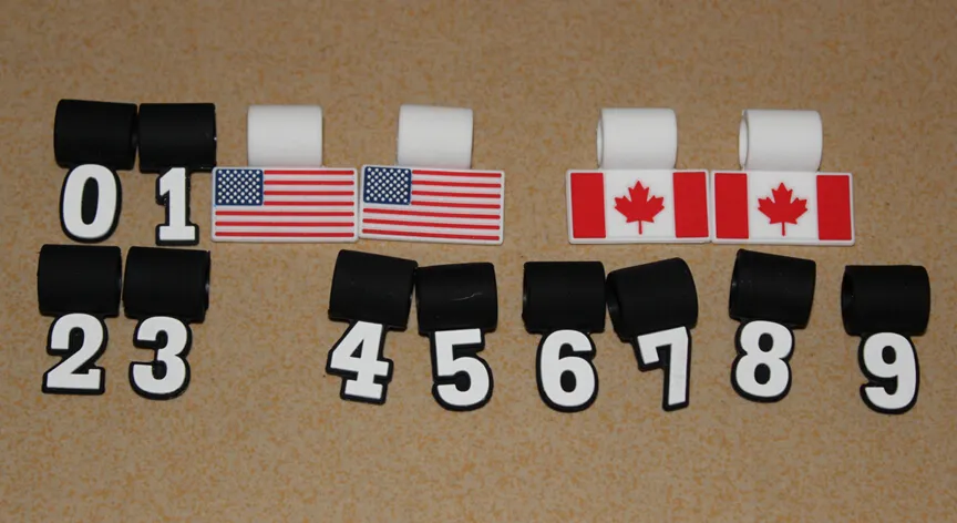 new silicone number pendant US flag pendant silicone digital Number Pendant 0-9 for baseball softball necklace