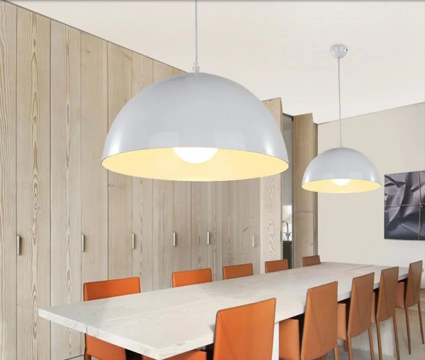 Modern moda basit tek kafa E27 droplight yaratıcı renkli yarım daire tarzı droplight restoran oturma çubuğu aydınlatma avize