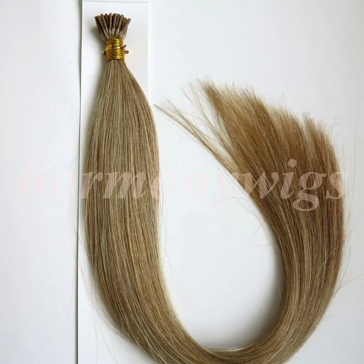 Pre Bonded I Tips Brasilianska Human Hair Extensions 50g 50Strands 18 20 22 24In M8613 Rak Indiska Hårprodukter