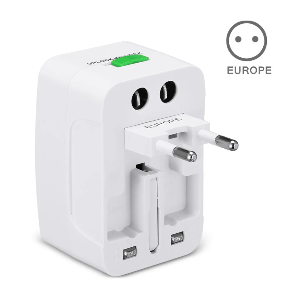 Chargeurs muraux internationaux Adaptateur de voyage mondial Plug de socket universel US US tous dans une bougie électrique mondiale World Port Home Wall Port4330346