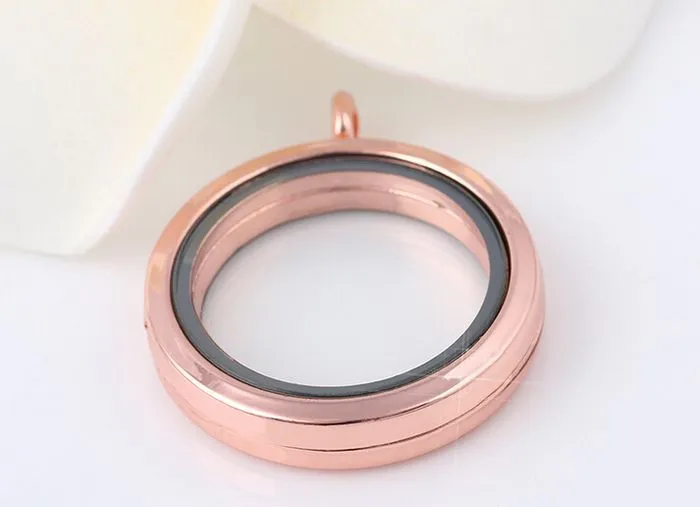 30MM Plain Round Magnetic Glass Living Floating Locket Pendant Fit For Chain Necklace Wholesale