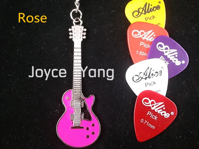 Keychain de guitare électrique de style LP6 couleurs Guitare électrique acoustique Plectrums Wholes9853369