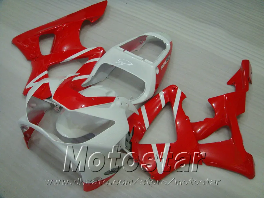 Högkvalitativ fairingkit för Honda CBR900RR CBR929 2000 2001 BodyKits CBR 929 RR CBR929RR Röda vita Fairings Set HB2