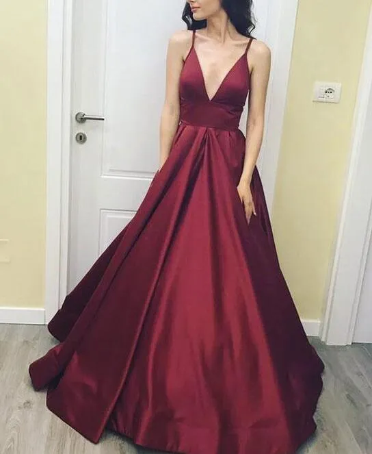 Burgundy prom sales dresses 2018