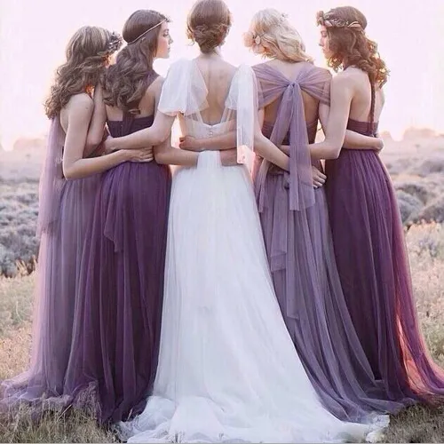 $69 In Stock Romantic Convertible Bridesmaids Dresses 2015 Floor Length  Garden Tulle Wedding Party Dresses Cheap Bridesmaid Gowns From  Wedding_present, $71.61 | DHgate.Com