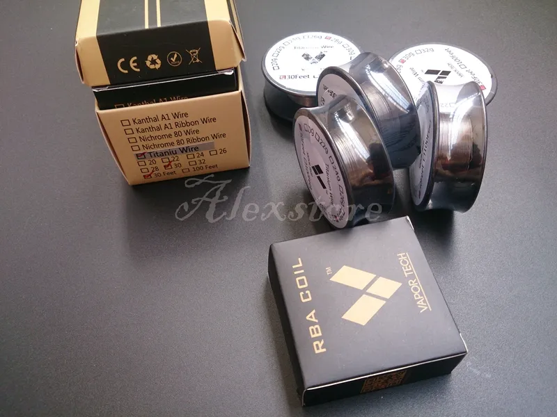 Vaportech Ti Wire Titanium Oporność na drut 30 stóp AWG 26G 28G 30G Cewka miernika dla temperatury TC Box Mod RBA RDA