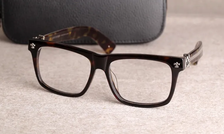 New eyeglasses frame Chrome Spectacle Frame eyeglasses for Men Women Myopia Glasses frame clear lens With Original case 08