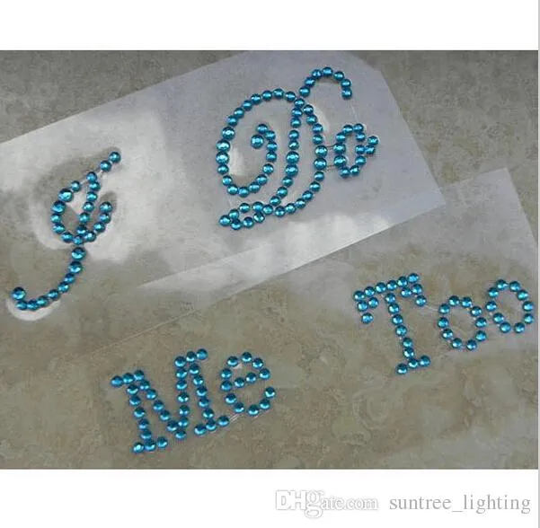 Silver Crystal Wedding Shoe Stickers "I DO & ME TOO" Bridal Accessories Sandal Sole Stickers Clear Rhinestones Decoration