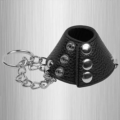 Leather Ball Stretcher with D-Ring, Testicle, Scrotum Stretching