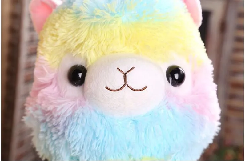 Hot Sale Rainbow Alpaca Plysch Sheep Toy Japanska Soft Plush Alpacasso Baby Plush Fyllda djur Alpaca Presenter