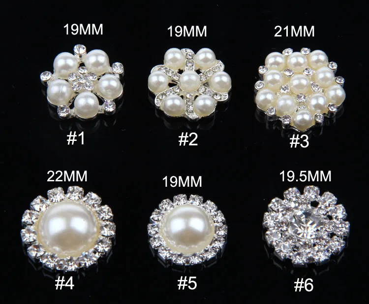 NEW Shiny Metal Rhinestone Button Crystal Button Sliver 6 Design , You ...