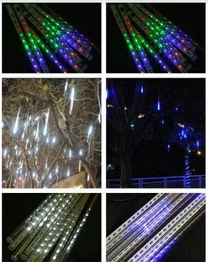 IP65 impermeable 30 cm Tubos de lluvia de ducha de meteoritos Luz LED para Halloween Chrismas Party Bode Tree Decoración Envío gratis