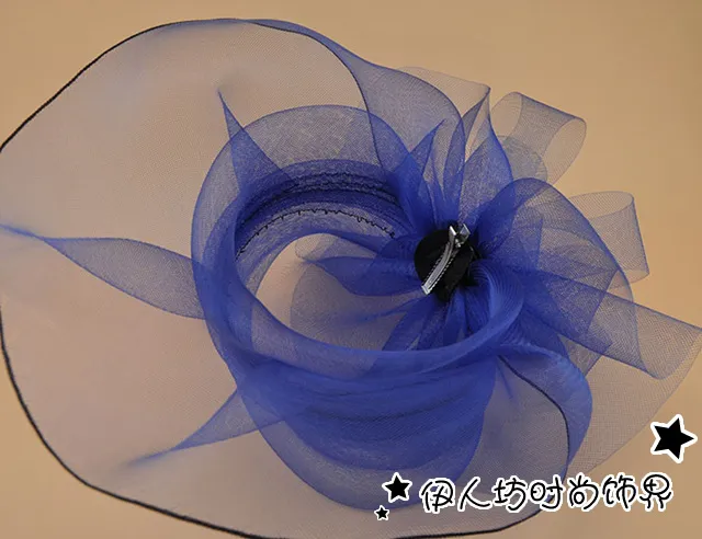 영국 복고풍 꽃 신부 모자 크리스탈 보석 과장 행사 모자 머리 장식 헤어 액세서리 멀티 컬러 웨딩 모자 도매