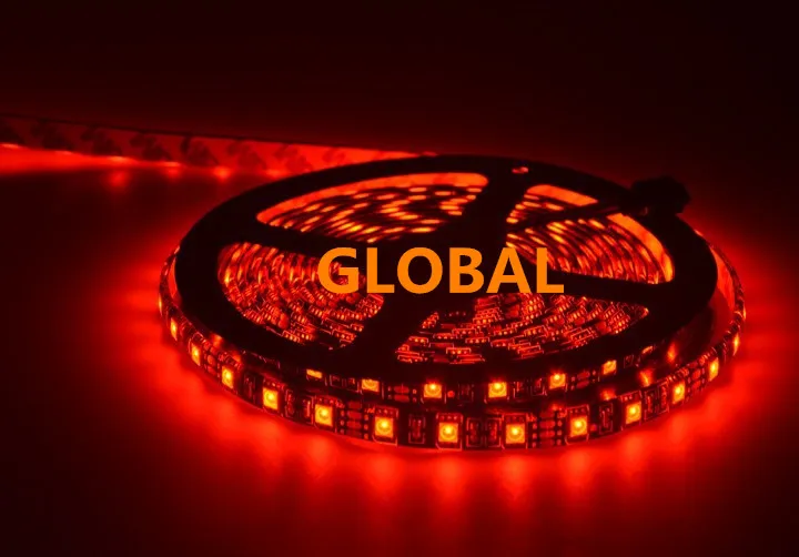 Black PCB LED Strip 5050, DC12V, Czarny płytka PCB, IP65 Wodoodporna, 60ed / M, 5m 300ED, RGB, Biały, ciepły biały, czerwony, zielony, niebieski