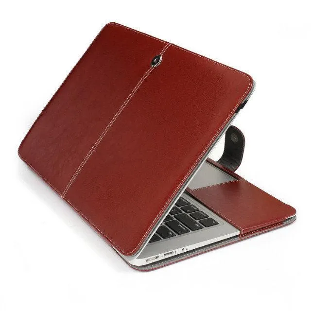 Business Leather Smart Holster Protective Sleeve Bag Case Cover för New MacBook Air Pro Retina 11 6 12 13 3 15 4 Inch Laptop Prote2658