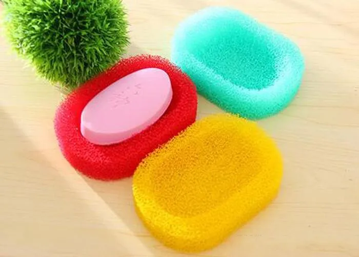 2016 Colored PU sponge Soap dish Bathroom accessories Soap shelf Holder Zakka home decoration Novelty household items
