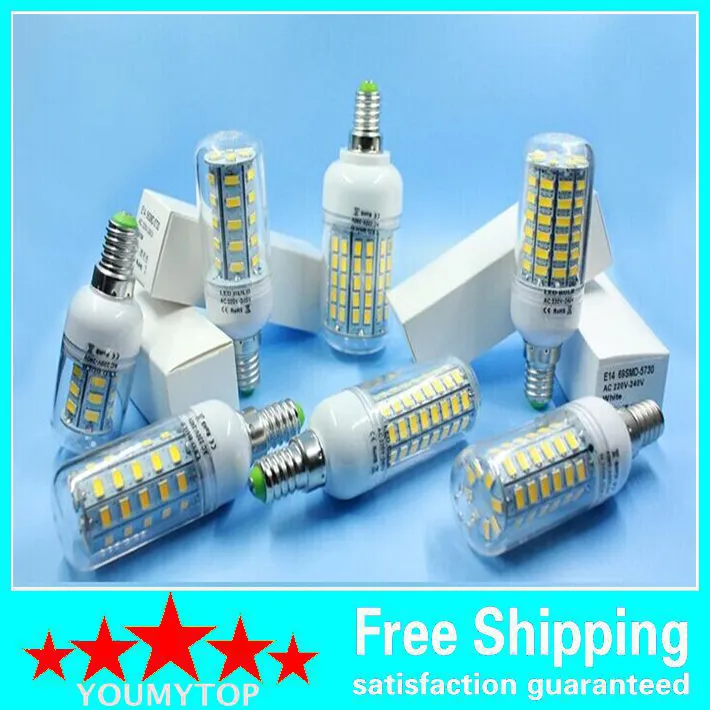 10 шт. лот E27 24led 7W 36led 12W 48led 15W 56led 18W 5730 светодиодная лампа Ультра яркий светодиодная лампа кукурузы люстра