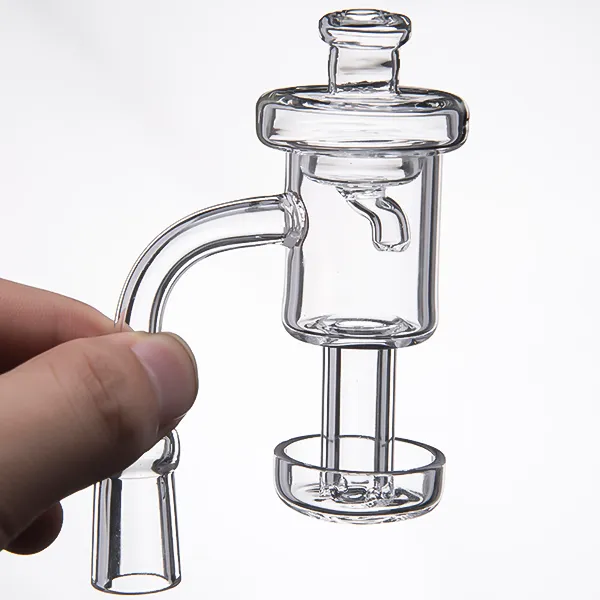 Stel Quartz Vacuüm Banger Terp Vacuüm Roken Accessoires met 4 kleine spleten in de onderste Domloze nagel + A CARB-dop voor glazen waterleidingen 632 + 662