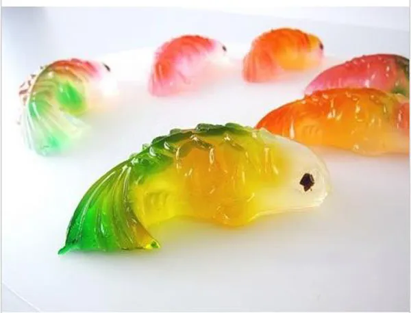 3D Small Koi Fish Jello Steam Rice Cake Chocolate mold Pudding mould Plastic jelly stand Baking Fondant styling tools New year decoration