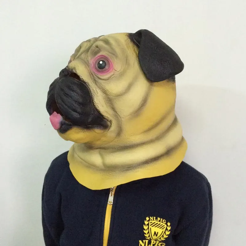 New Bulldog Latex Mask Full Head Animal Mask Cosplay Party Costume manufacturer sale 