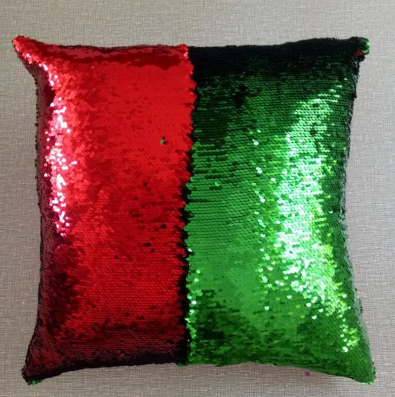 DIY Mermaid Sequin Housse de coussin 40 * 40 cm Double Couleur Réversible Magical Throw Taie d'oreiller Réversible Taie D'oreiller Maison Décoration De Voiture