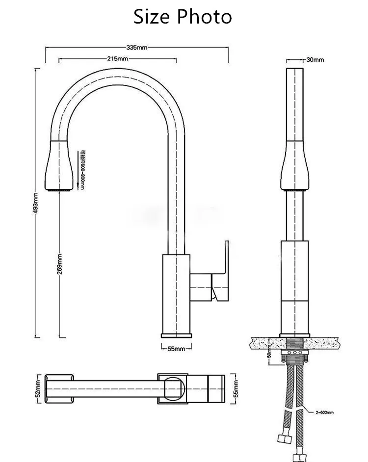 2015 New Arrival High End Heavy Solid Brass Water saving Brass Deck Mounted Nickle Brushed Pull Out Sprayer Kitchen Faucet Sink Mixer Tap