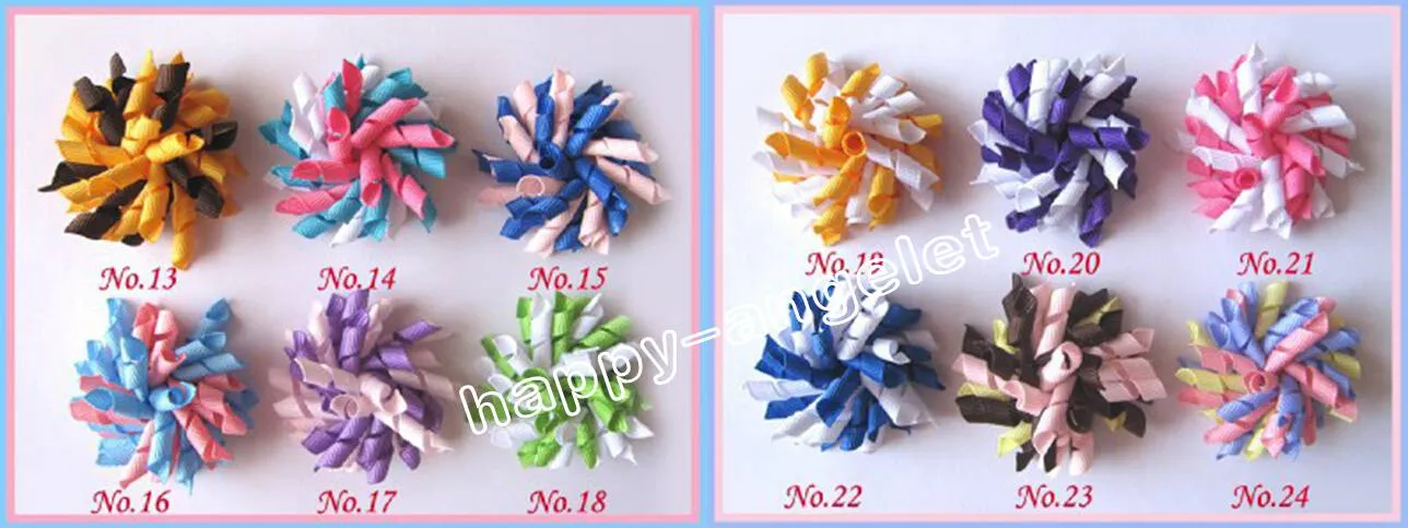 Children039s baby curlers ribbon hair bows flowers clips corker hair barrettes korker ribbon hair ties bobbles hair acces1218242