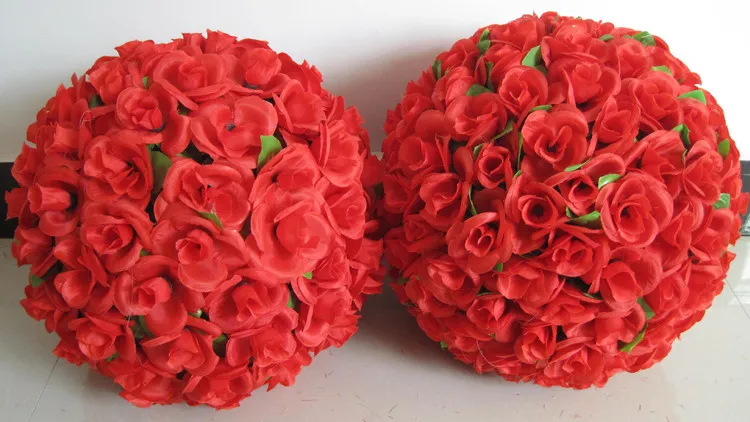 12 Quot 30 cm sztuczna różowa jedwabne kwiat czerwone kulki całującego się na świąteczne ozdoby Dekoracje przyjęcia ślubne
