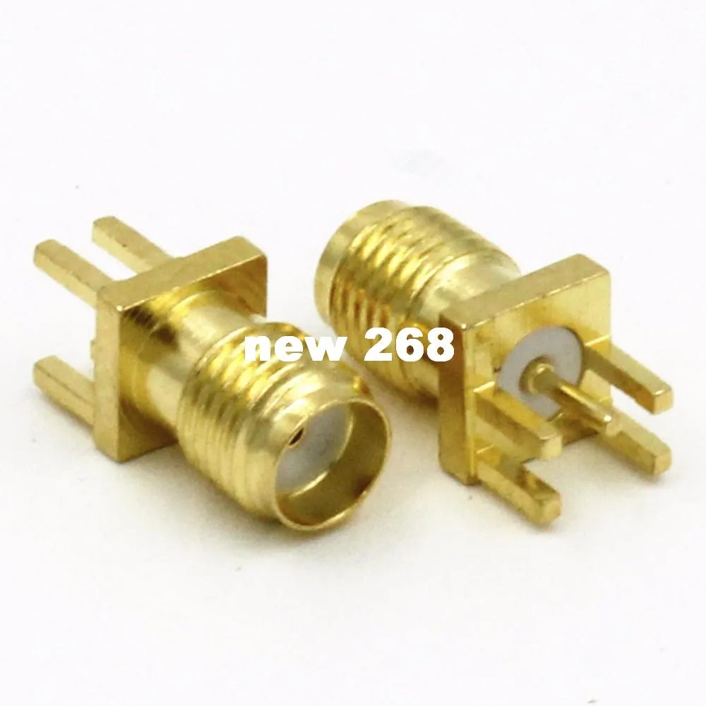 500pcs Gold SMA female nut bulkhead solder deck PCB clip edge mount RF connector