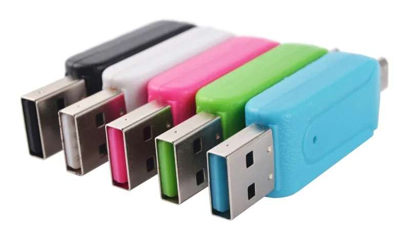 Adaptador otg 2 em 1 usb macho para micro usb, slot duplo com leitor de cartão de memória tfsd 32gb 4 8 16gb para smartphone android tablet googl6953837