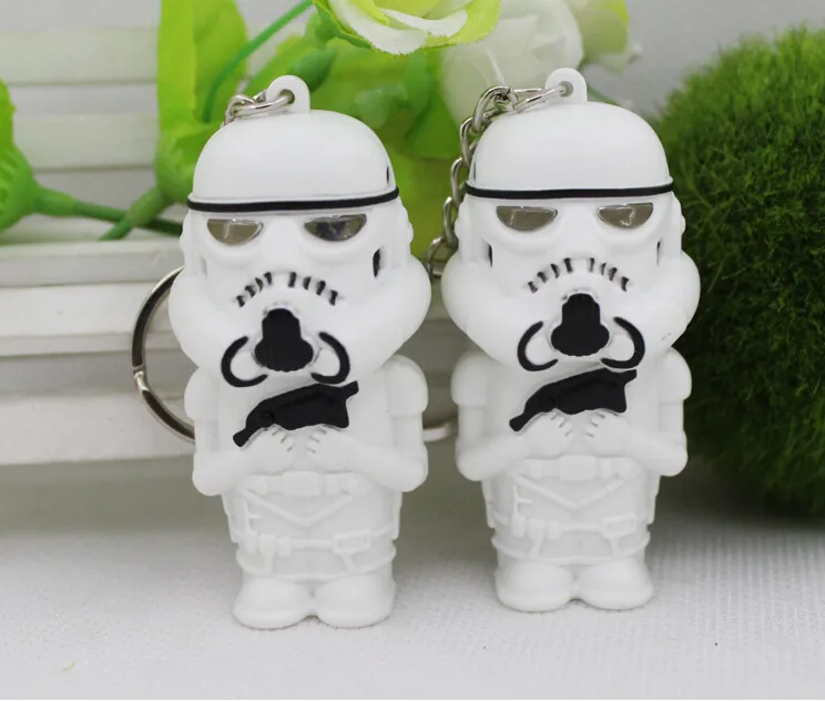 LED Star Wars Darth Vader Keychains With Sound Light Lamp Flashlight