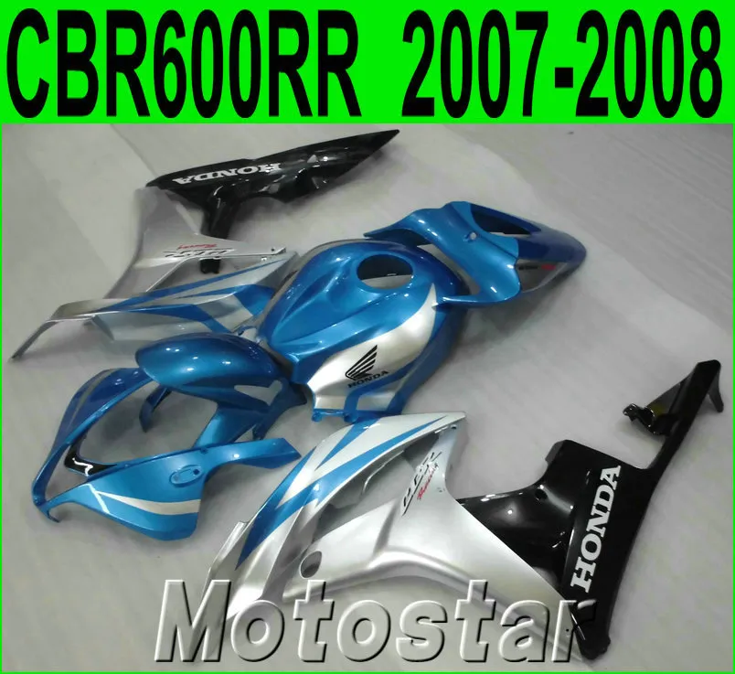 Injection molding fairing body kit for HONDA CBR600RR 07 08 blue silver black fairings set CBR 600 RR F5 2007 2008 LY42