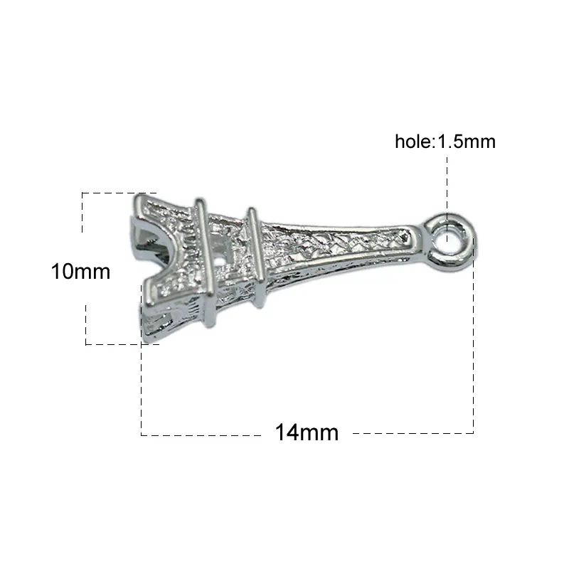 Beadsnice Шарм Подвеска Эйфелева башня для Шарма Европейский Браслет Ювелирных Изделий Мотаться Из Бисера Оптовая Продажа Никеля и Свинца ID 29168