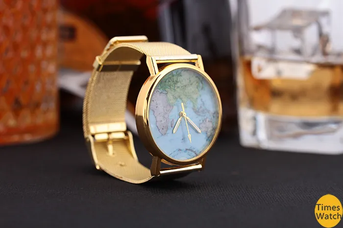 Gratis frakt Special New Fashion Luxury Women Dress Brand Quartz Armbandsur Ladies Casual Flat Gaze Gold Alloy Watches