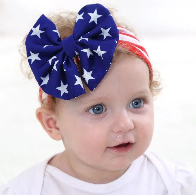 New American Flag pannband 4 juli USA Baby Turban Stretch pannband Bandana Turbante Hårtillbehör 5712650