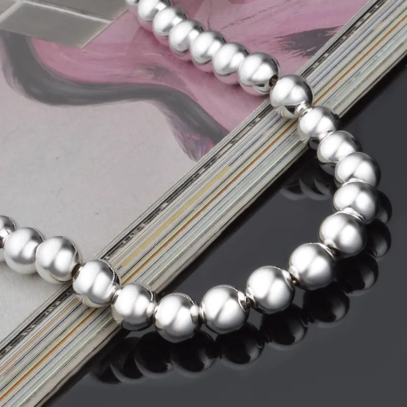 شحن مجاني مع رقم تتبع SALE SALE 925 SILVER BRACELT 6M HOLLOL BEADS Silver Jewelry Cheap 1599