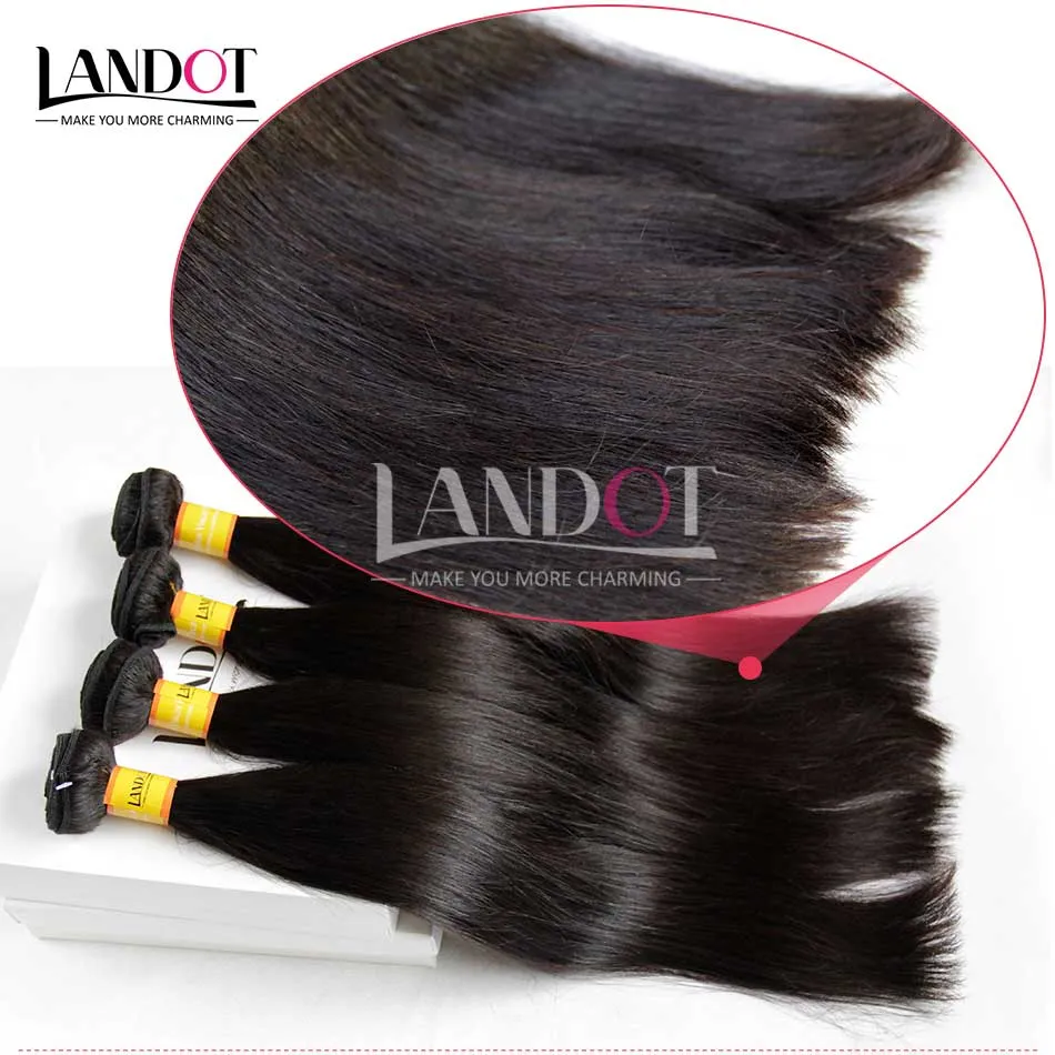 Malaysian Silky Straight Hair Unprocessed 8A Human Hair Weave 4 Bundles Malaysian Straight Hair Extensions Natural Black Double Wefts